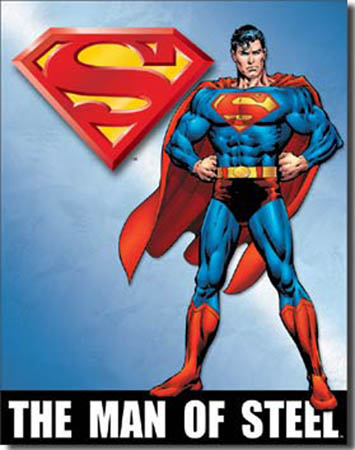 Superman The Man of Steel Tin Sign