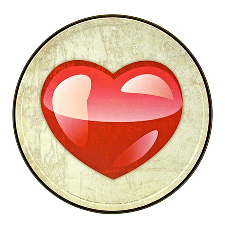 Heart Emoji - Round Tin Sign