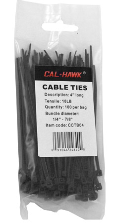 Inc. Pack of 400 Black NTE Electronics 04-CPBLK Cable Tie Convenience Pack 