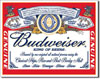 Budweiser Label Tin Sign