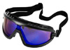 Black/Blue Mirrored Safety Goggles