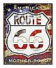 America's Mother Road Route 66 Tin Metal Sign