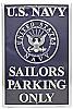US Navy Sailors Parking Only Tin Sign