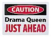 Caution Drama Queen Just Ahead Metal Sign