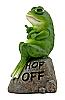 Froggie's Bad Day Hop Off Middle Finger Salute Frog Statue and Figurine - DWK